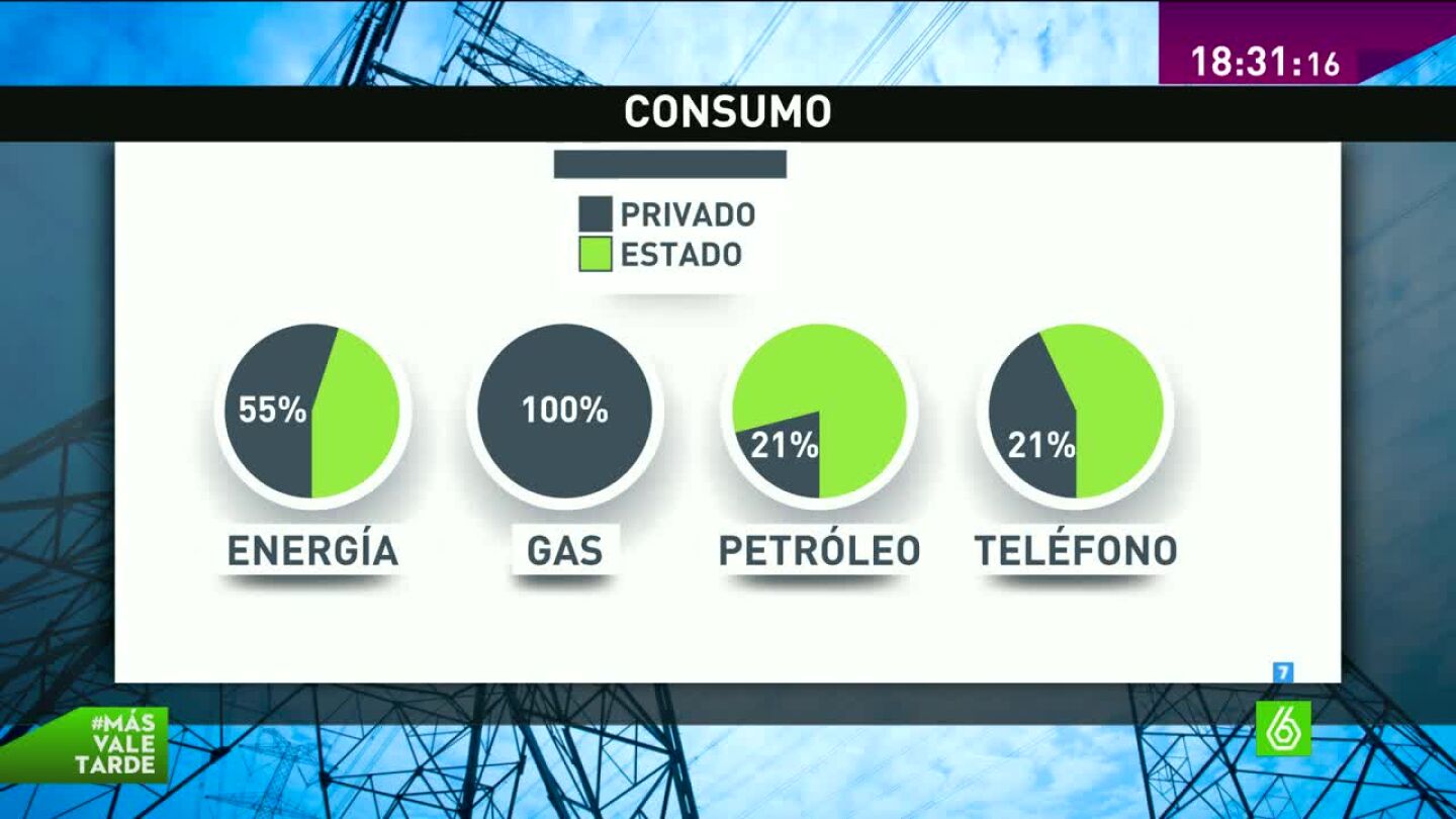 Gr&aacute;fico de la privatizaci&oacute;n de las empresas en 2015