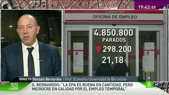Gonzalo Bernardos habla sobre la EPA en Más Vale Tarde Gonzalo Bernardos habla sobre la EPA en Más Vale Tarde