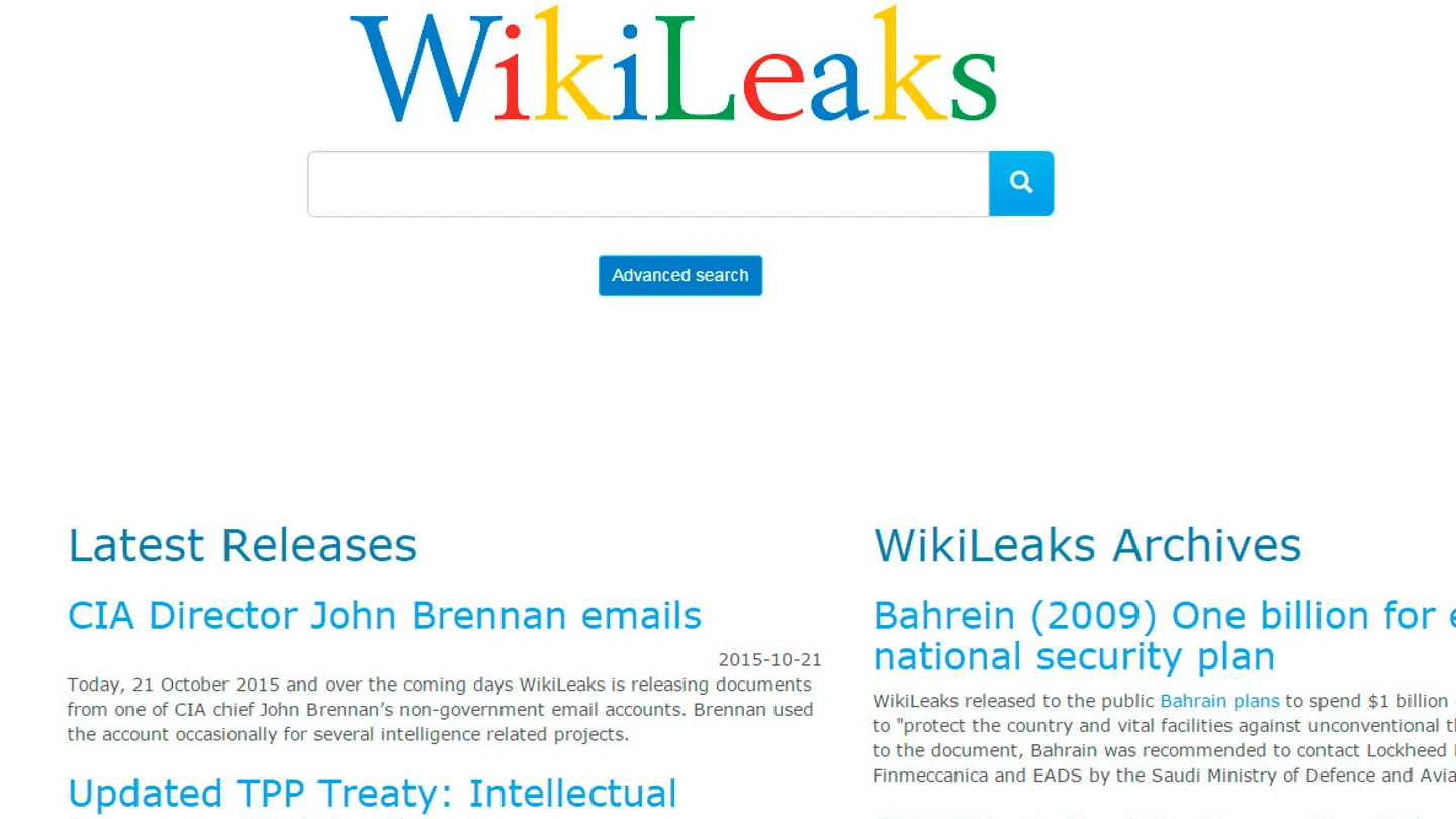 Página de Wikileaks Página de Wikileaks