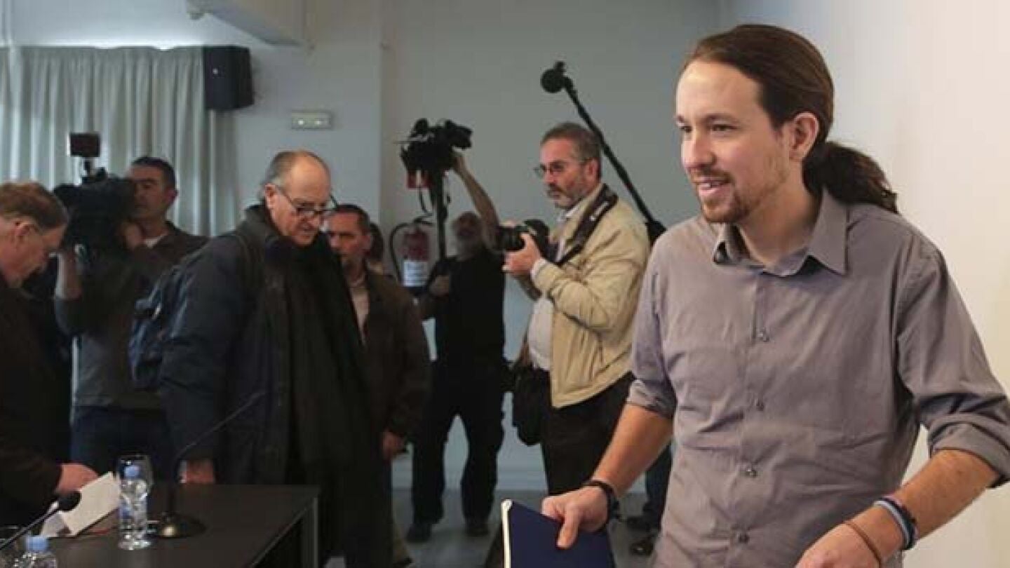 Iglesias en la presentaci&oacute;n de los asesores econ&oacute;micos de Podemos