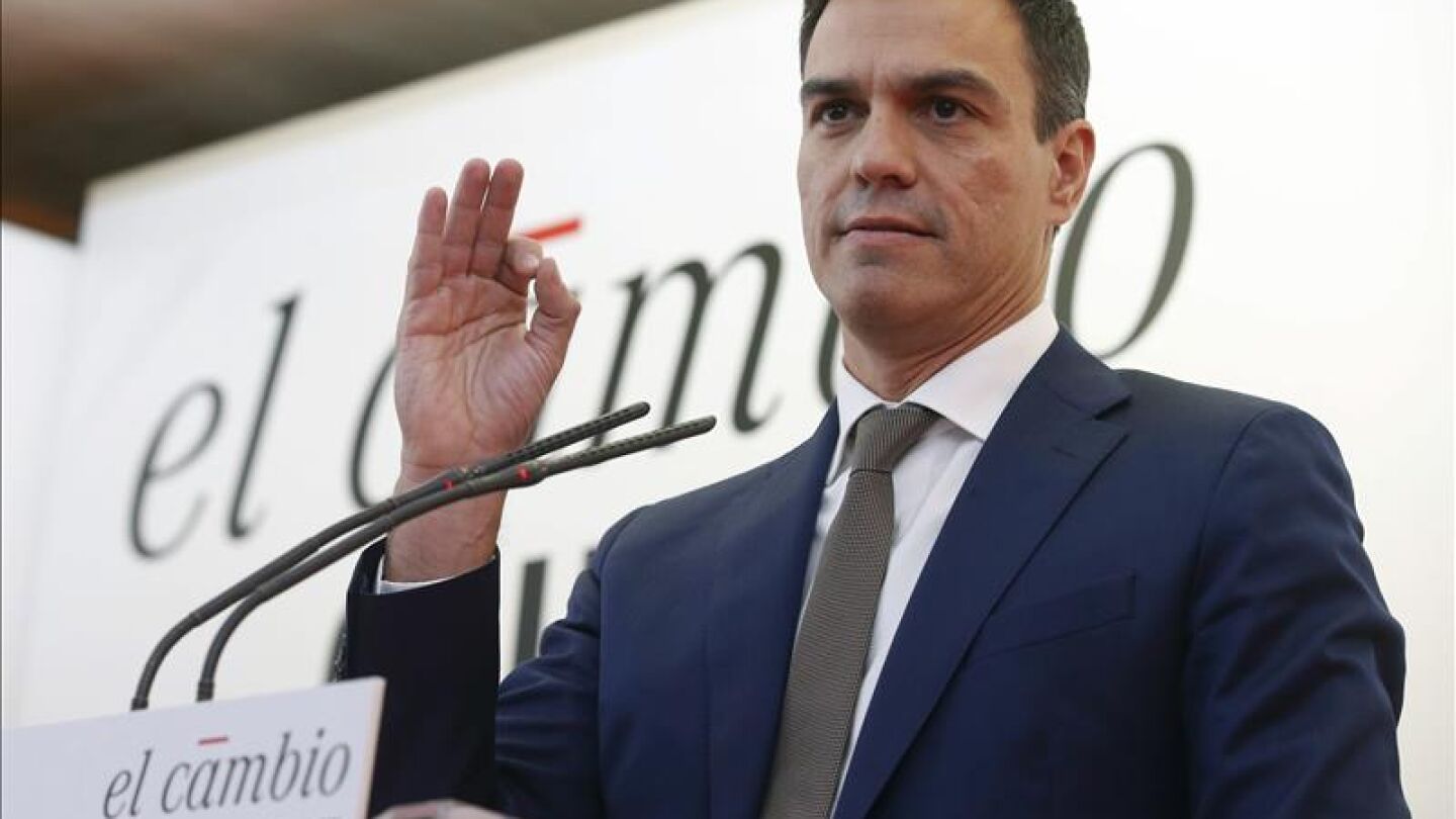 El candidato de los socialistas a la Monlcoa, Pedro S&aacute;nchez