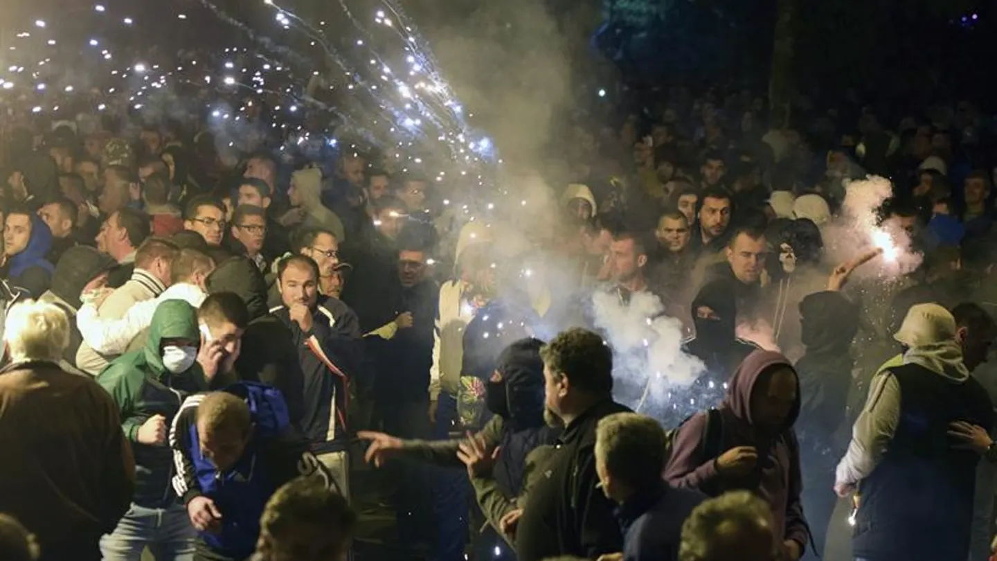 Protesta contra el Gobierno de Montenegro en Podgorica Protesta contra el Gobierno de Montenegro en Podgorica