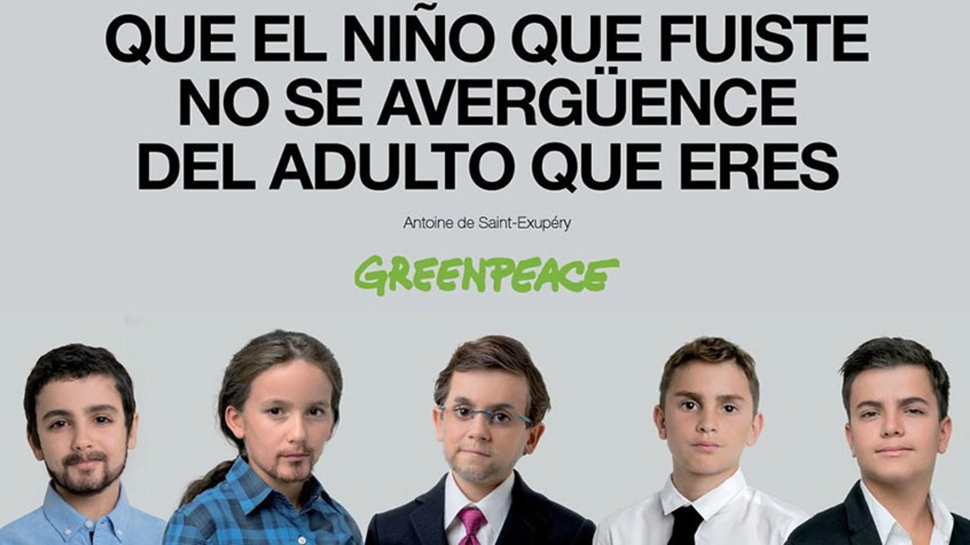 Campaña de greenpeace con 'niños políticos'