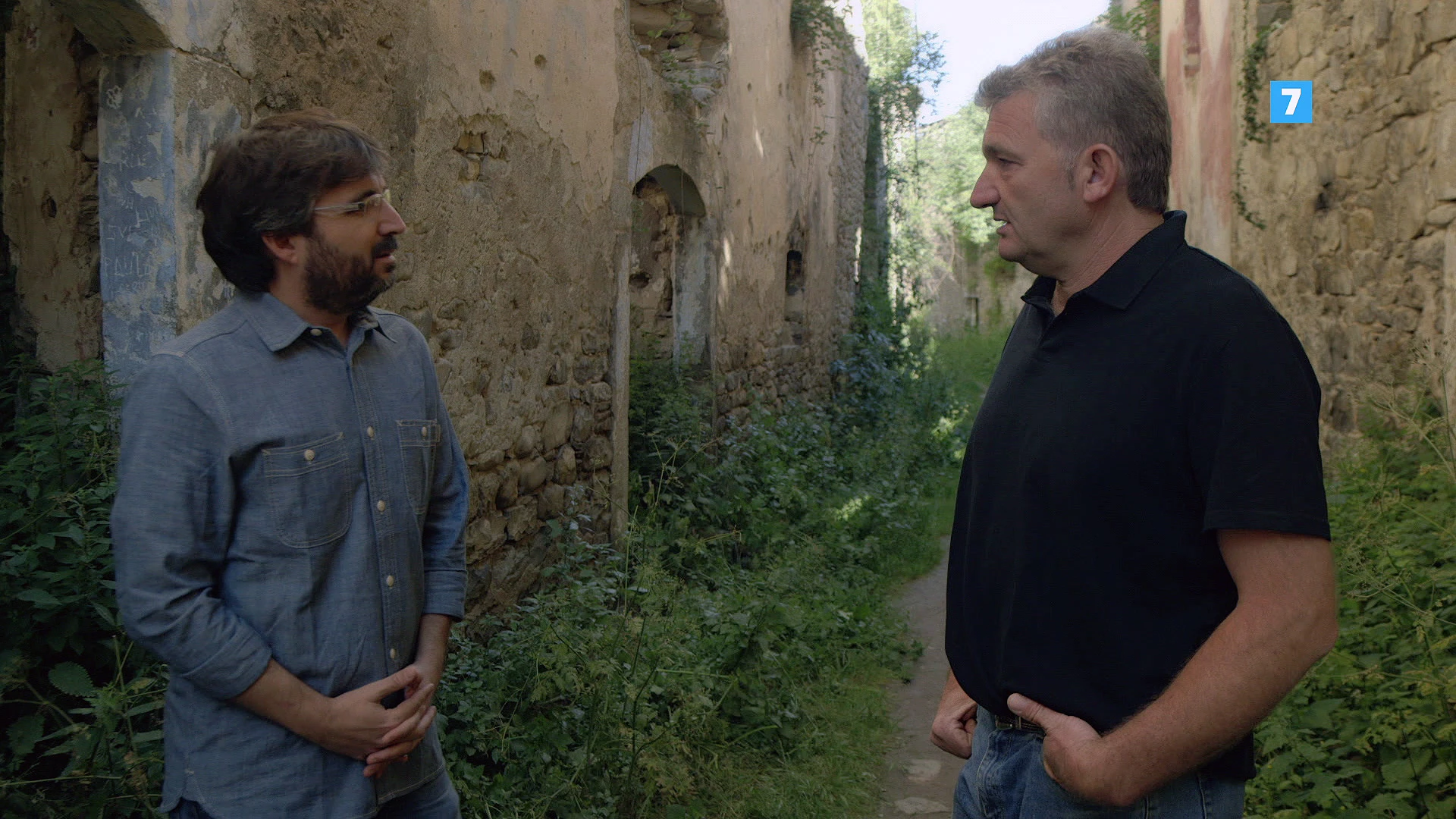 Toni Garcés con Jordi Évole, en Jánovas Toni Garcés con Jordi Évole, en Jánovas
