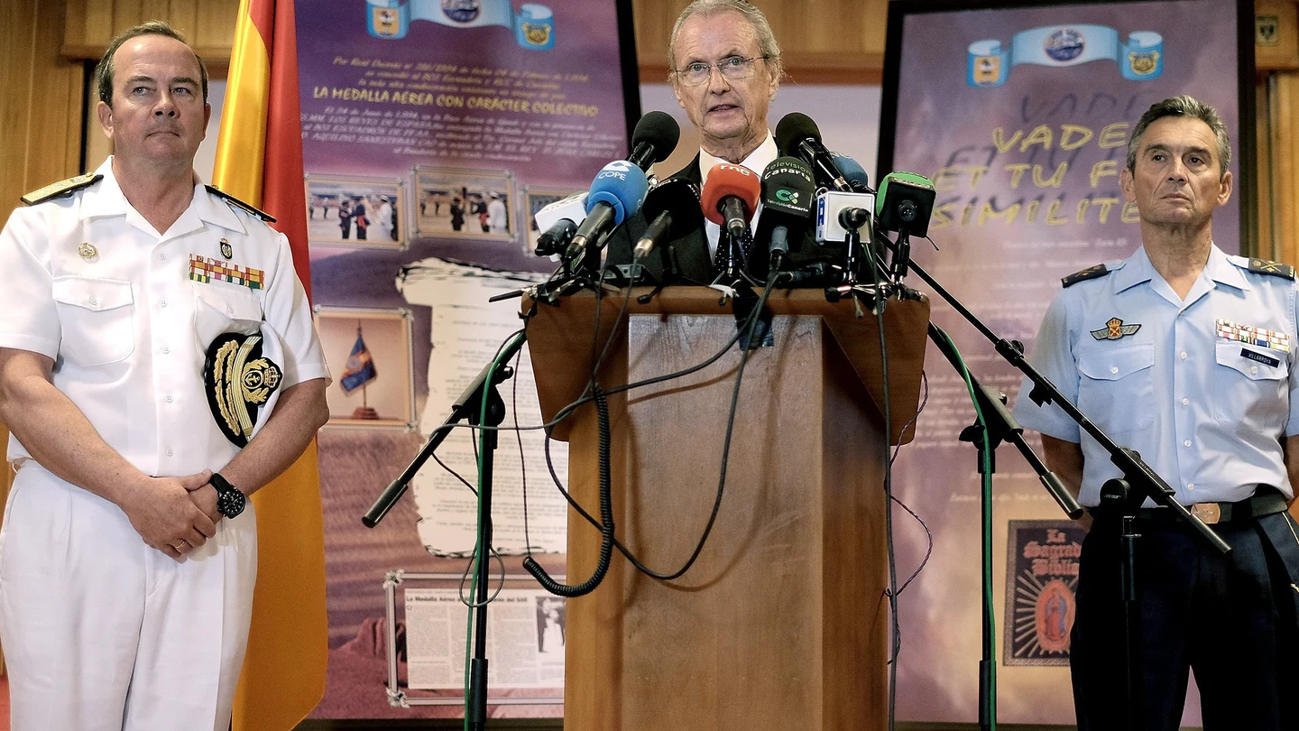 El ministro de Defensa, Pedro Morenés, durante la rueda de prensa El ministro de Defensa, Pedro Morenés, durante la rueda de prensa