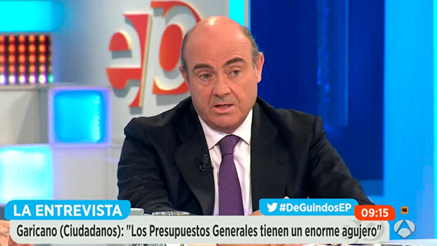El ministro Luis De Guindos en Espejo P&uacute;blico.