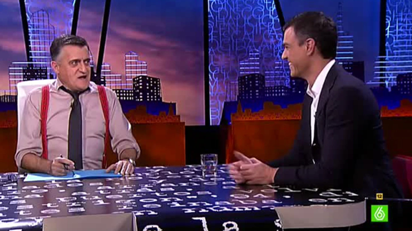Pedro Sánchez bromea con Wyoming en El Intermedio Pedro Sánchez bromea con Wyoming en El Intermedio