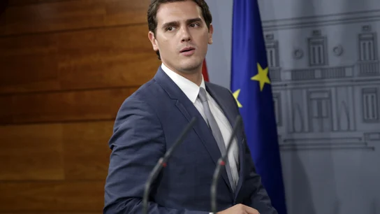 El presidente de Ciudadanos, Albert Rivera, en el Palacio de la Moncloa El presidente de Ciudadanos, Albert Rivera, en el Palacio de la Moncloa