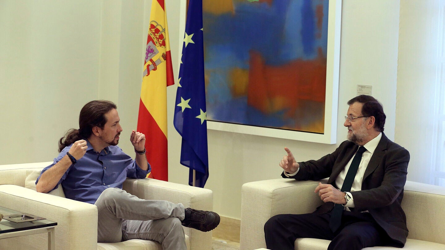 Mariano Rajoy y Pablo Iglesias en el Palacio de la Moncloa