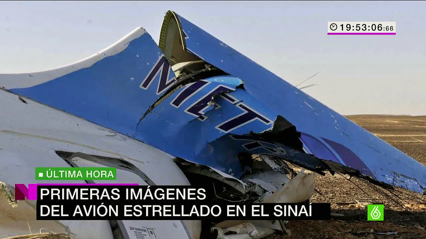 Primeras imágenes del avión ruso estrellado Primeras imágenes del avión ruso estrellado