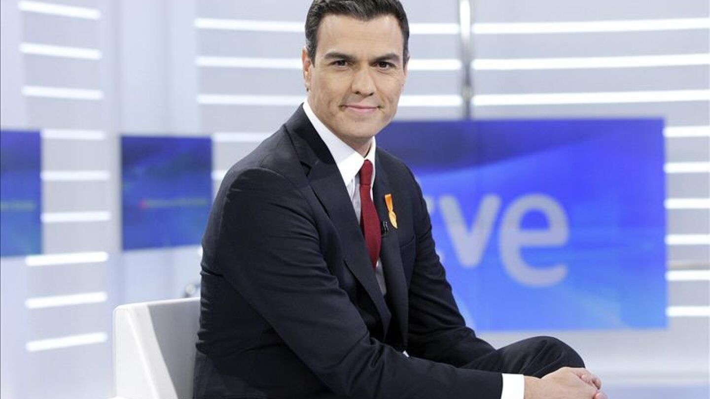 Pedro S&aacute;nchez durante su entrevista en TVE