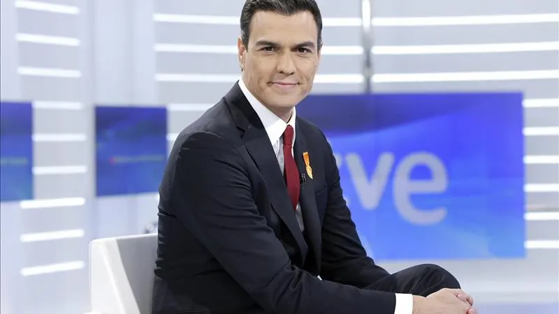 Pedro Sánchez durante su entrevista en TVE