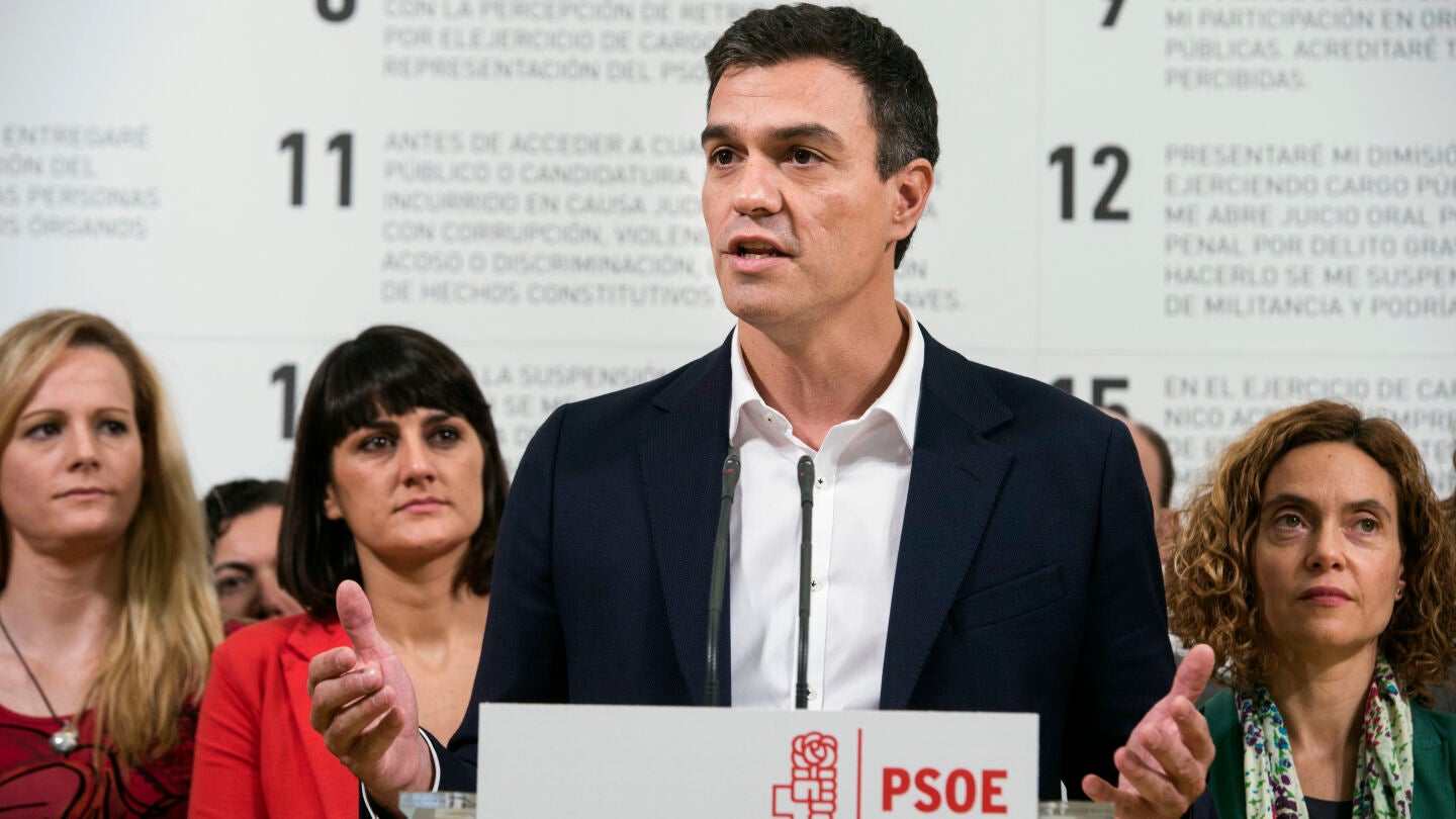 Pedro S&aacute;nchez, durante su intervenci&oacute;n en el museo ABC