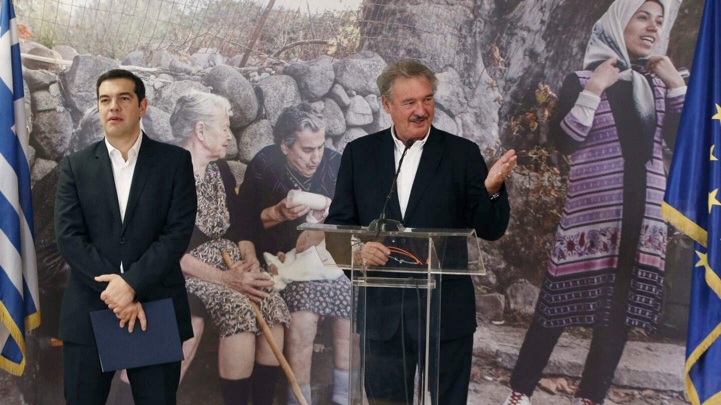 Alexis Tsipras Y Jean Asselborn en rueda de prensa