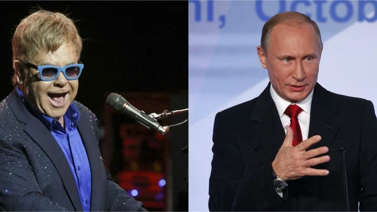 Elton John y Vladimir Putin Elton John y Vladimir Putin