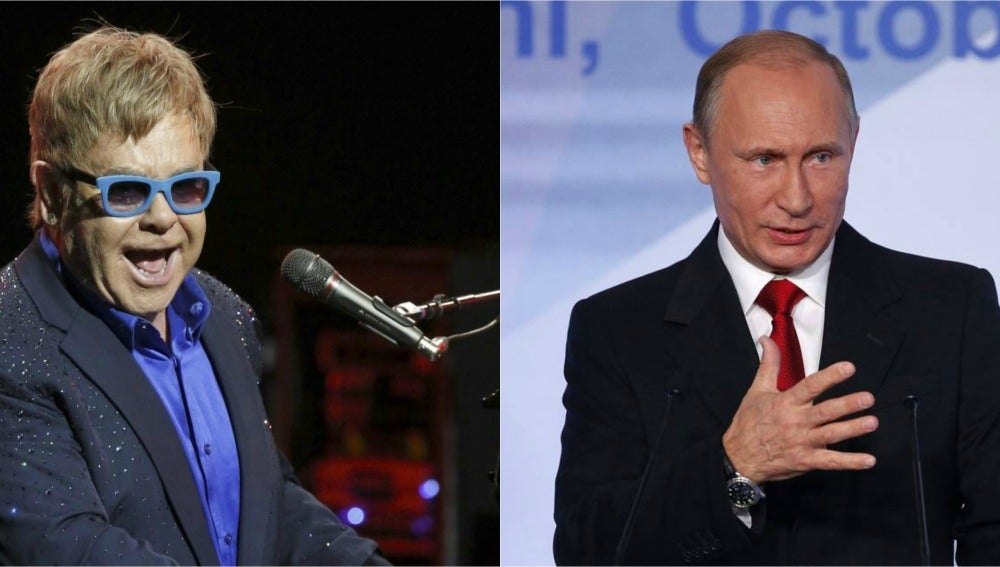 Elton John y Vladimir Putin