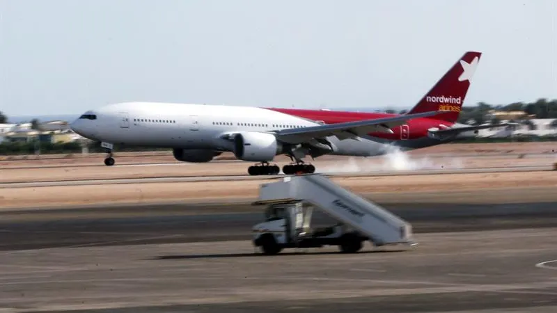 Un avión de la aerolínea rusa Nordwind en una imagen de archivo