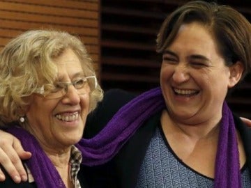 Manuela Carmena y Ada Colau unidas contra la violencia machista Manuela Carmena y Ada Colau unidas contra la violencia machista