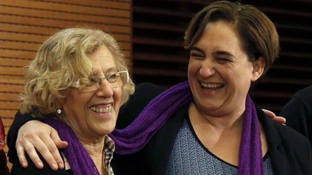 Manuela Carmena y Ada Colau unidas contra la violencia machista