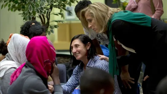 Un grupo de refugiados recién llegados a España Un grupo de refugiados recién llegados a España