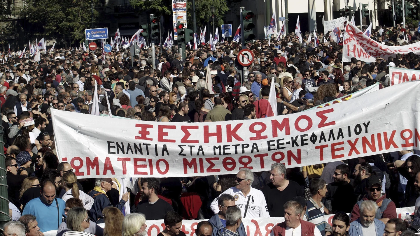Manifestación en Atenas, Grecia Manifestación en Atenas, Grecia