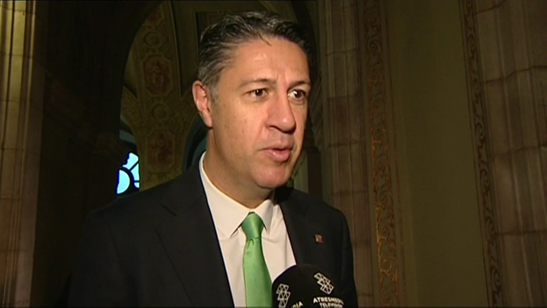 Xavier García Albiol en su llegada al Parlament