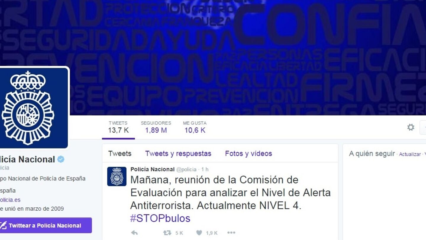 Twitter de la Polic&iacute;a