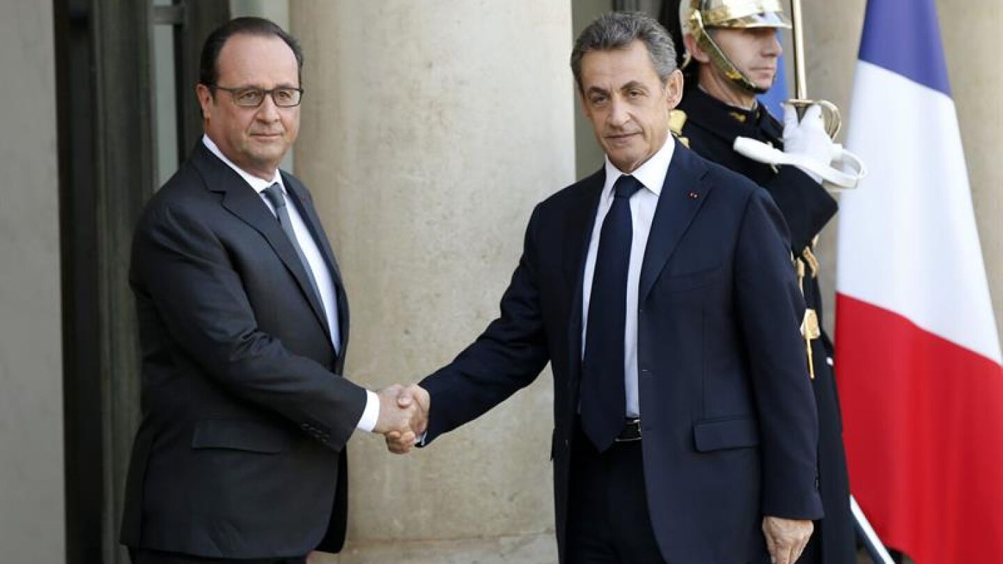 Hollande recibe al expresidente franc&eacute;s Sarkozy