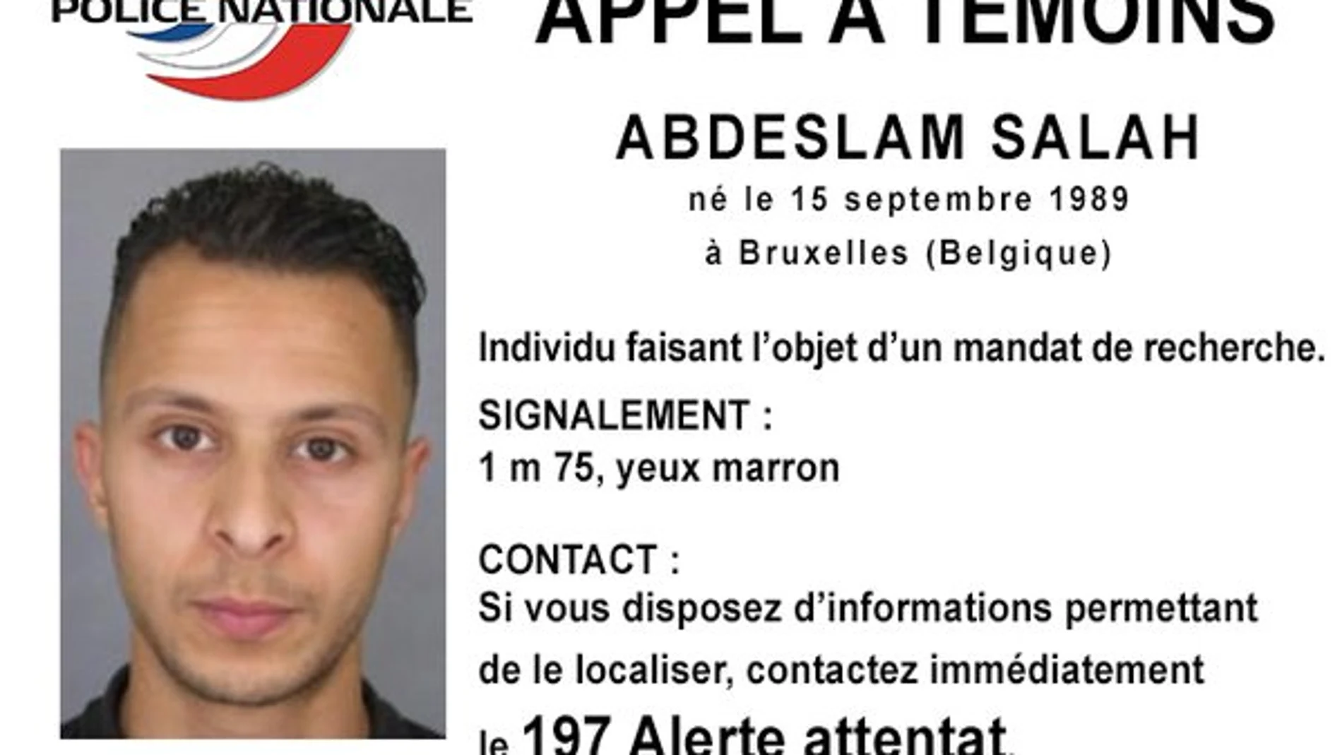 Abdeslam Salah, sospechoso por los ataques terroristas en París.