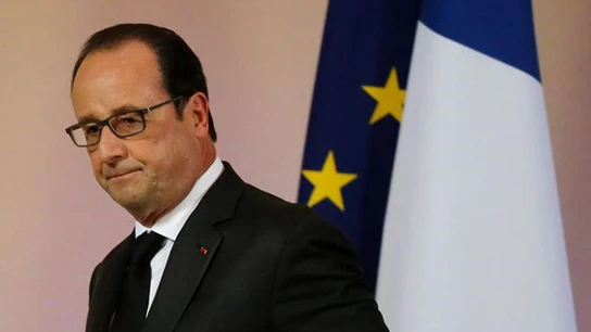Hollande tras una rueda de prensa Hollande tras una rueda de prensa