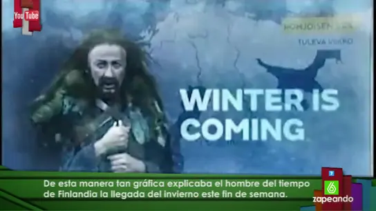 Un 'hombre del tiempo' finlandés anuncia la llegada del frío caracterizado como un salvaje de Juego de Tronos Un 'hombre del tiempo' finlandés anuncia la llegada del frío caracterizado como un salvaje de Juego de Tronos