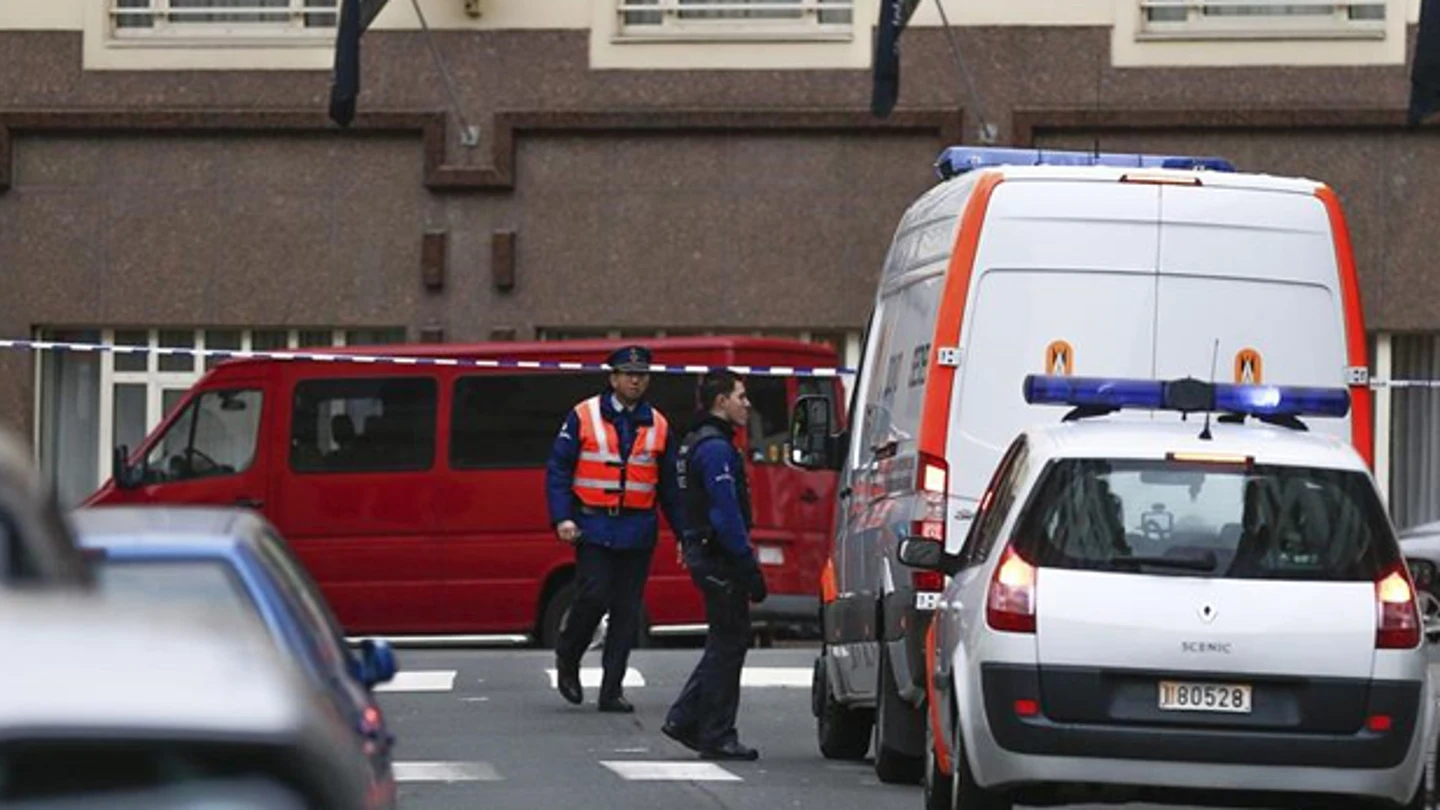 Dispositivo policial cerca del Parlamento Europeo, en Bruselas Dispositivo policial cerca del Parlamento Europeo, en Bruselas