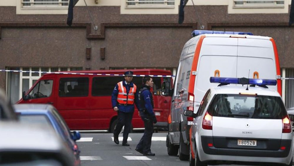 Dispositivo policial cerca del Parlamento Europeo, en Bruselas