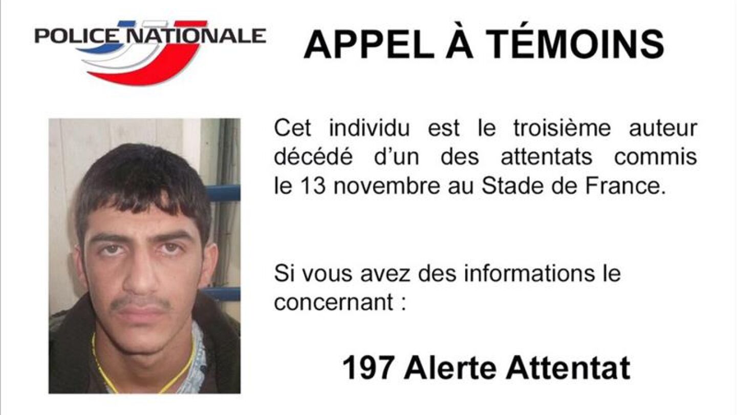 La Polic&iacute;a francesa difunde la foto del tercer suicida del de Saint-Denis