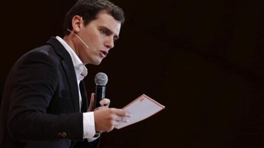 Albert Rivera, durante la presentaci&oacute;n de la campa&ntilde;a de Ciudadanos