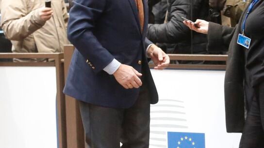 Luis de Guindos en su llegada a la reuni&oacute;n del Eurogrupo