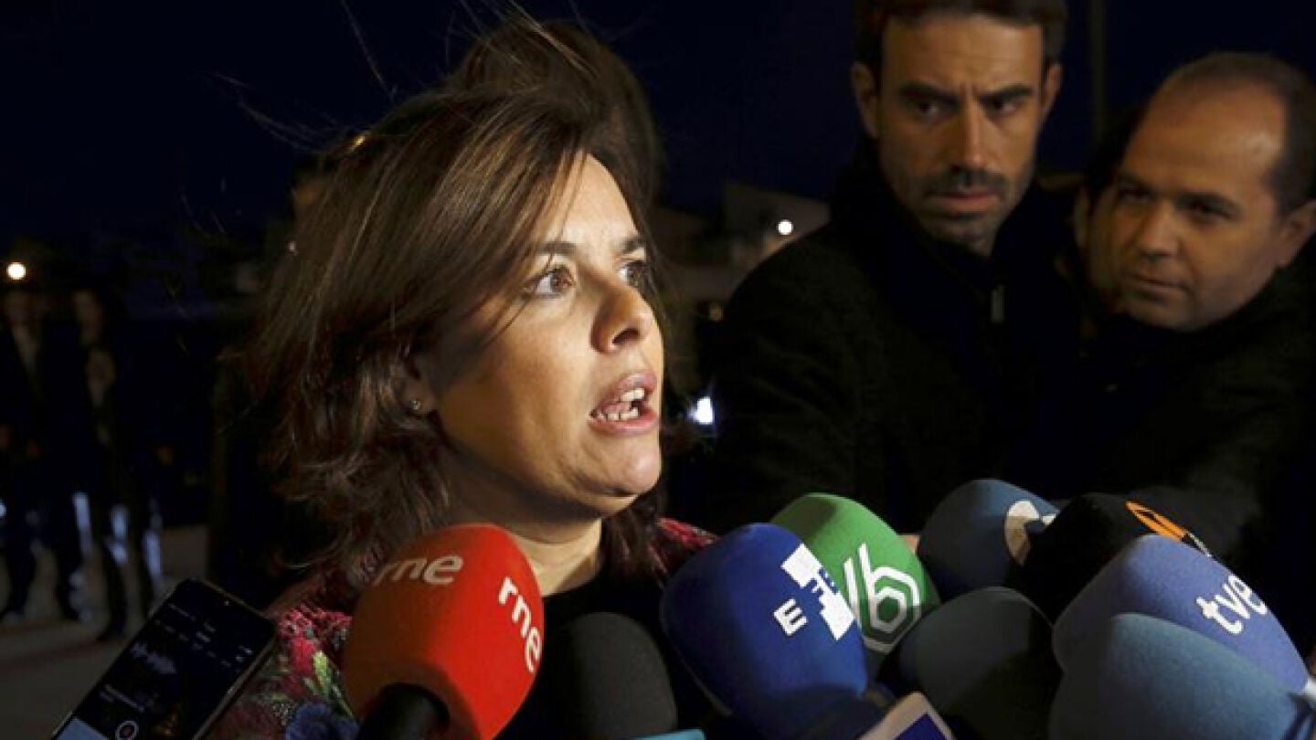 Santamar&iacute;a habla con los periodistas