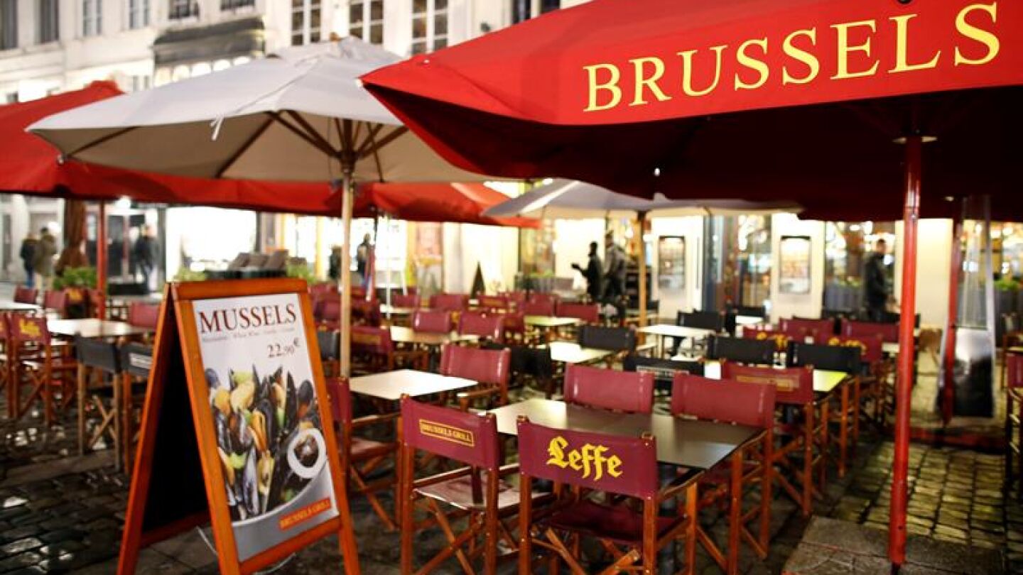 Terrazas vac&iacute;as en Bruselas