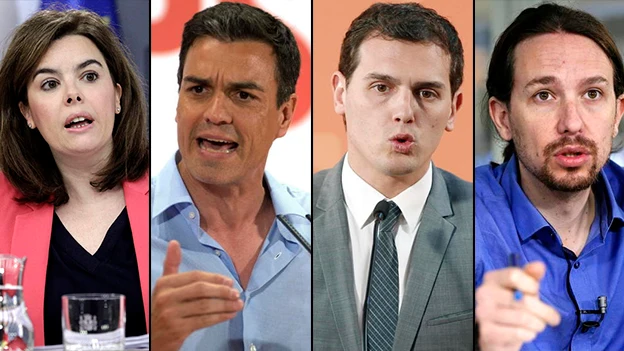 Los participantes del debate político a cuatro en Atresmedia