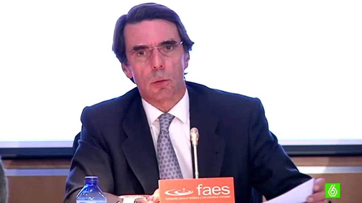 José María Aznar en un acto de Faes