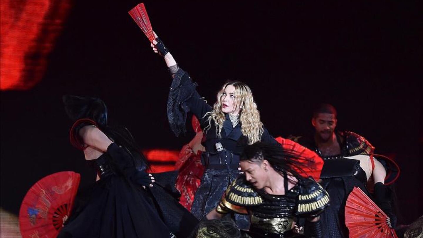 Madonna, durante su concierto en Barcelona