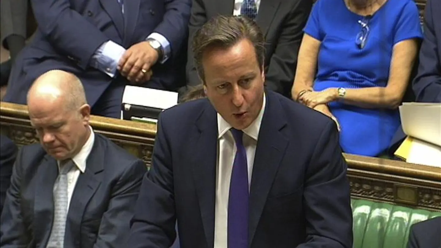 David Cameron en un debate en el Parlamento David Cameron en un debate en el Parlamento