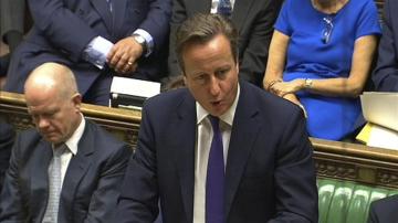 David Cameron en un debate en el Parlamento