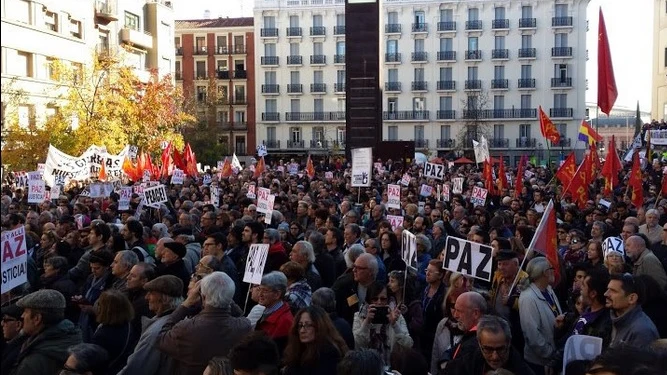 Manifestación contra la guerra en Siria