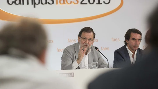 Mariano Rajoy y Aznar en un acto de Faes Mariano Rajoy y Aznar en un acto de Faes