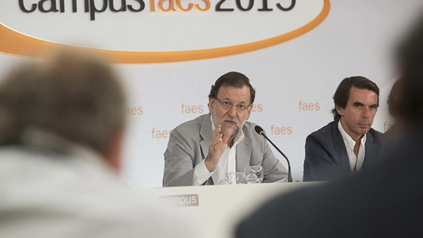 Mariano Rajoy y Aznar en un acto de Faes Mariano Rajoy y Aznar en un acto de Faes