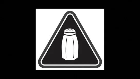 Símbolo que advierte del exceso de sal en las comidas Símbolo que advierte del exceso de sal en las comidas
