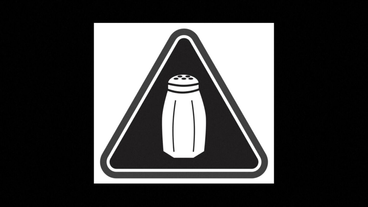 S&iacute;mbolo que advierte del exceso de sal en las comidas