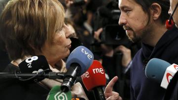 Pablo Iglesias y Celia Villalobos en el Congreso