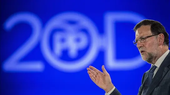 Mariano Rajoy, durante un acto de campaña Mariano Rajoy, durante un acto de campaña